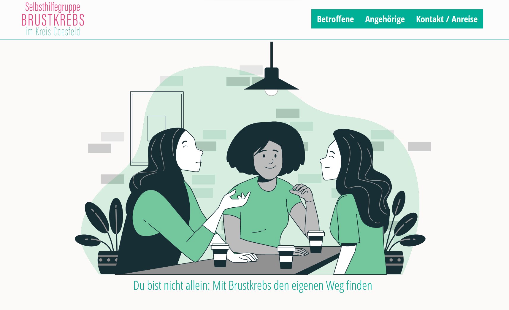 Website der Selbsthilfegruppe Brustkrebs Coesfeld