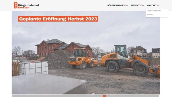 Website des Bürgerbahnhofs Dorsten