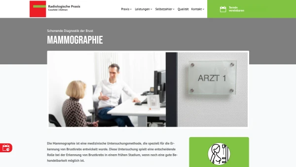 Website der Radiologischen Praxis Coesfeld und Dülmen
